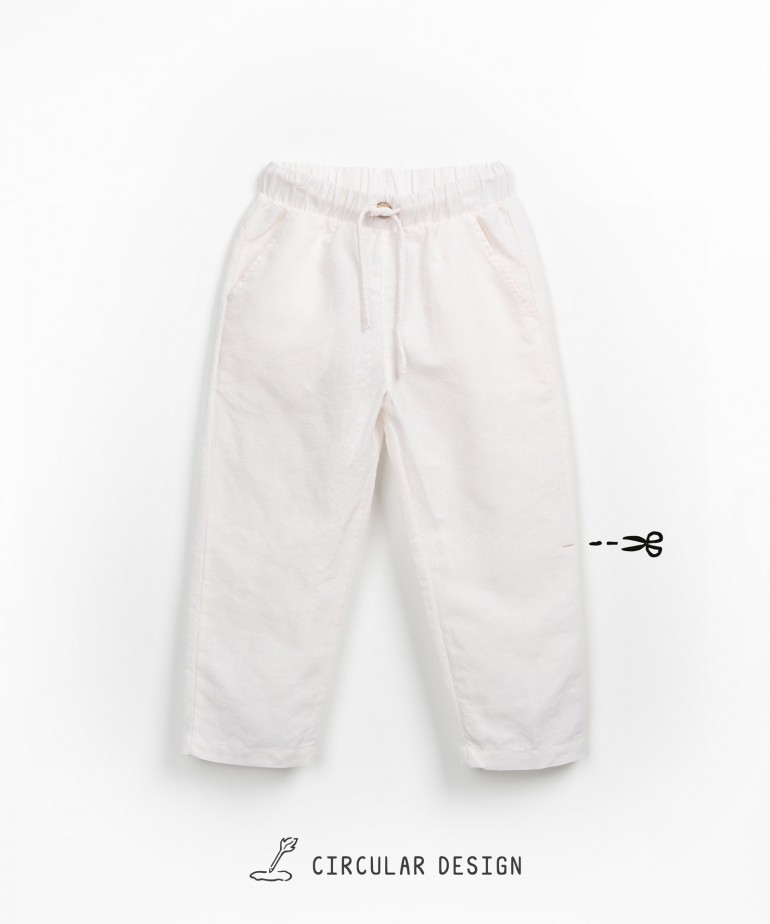 Wide-leg trousers in a blend of linen and organic cotton
