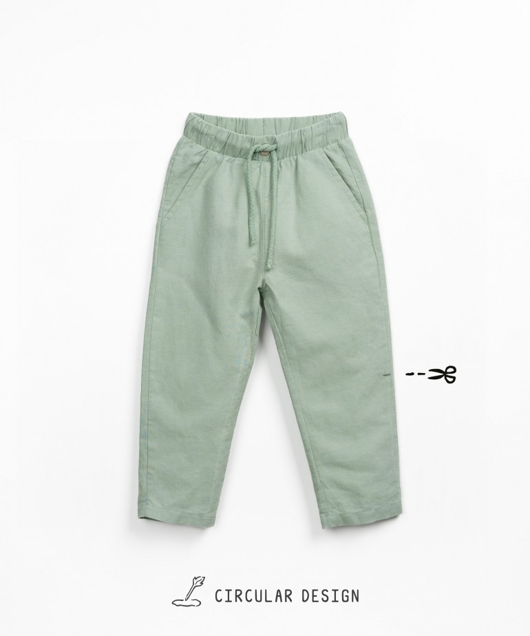 Wide-leg trousers in a blend of linen and organic cotton