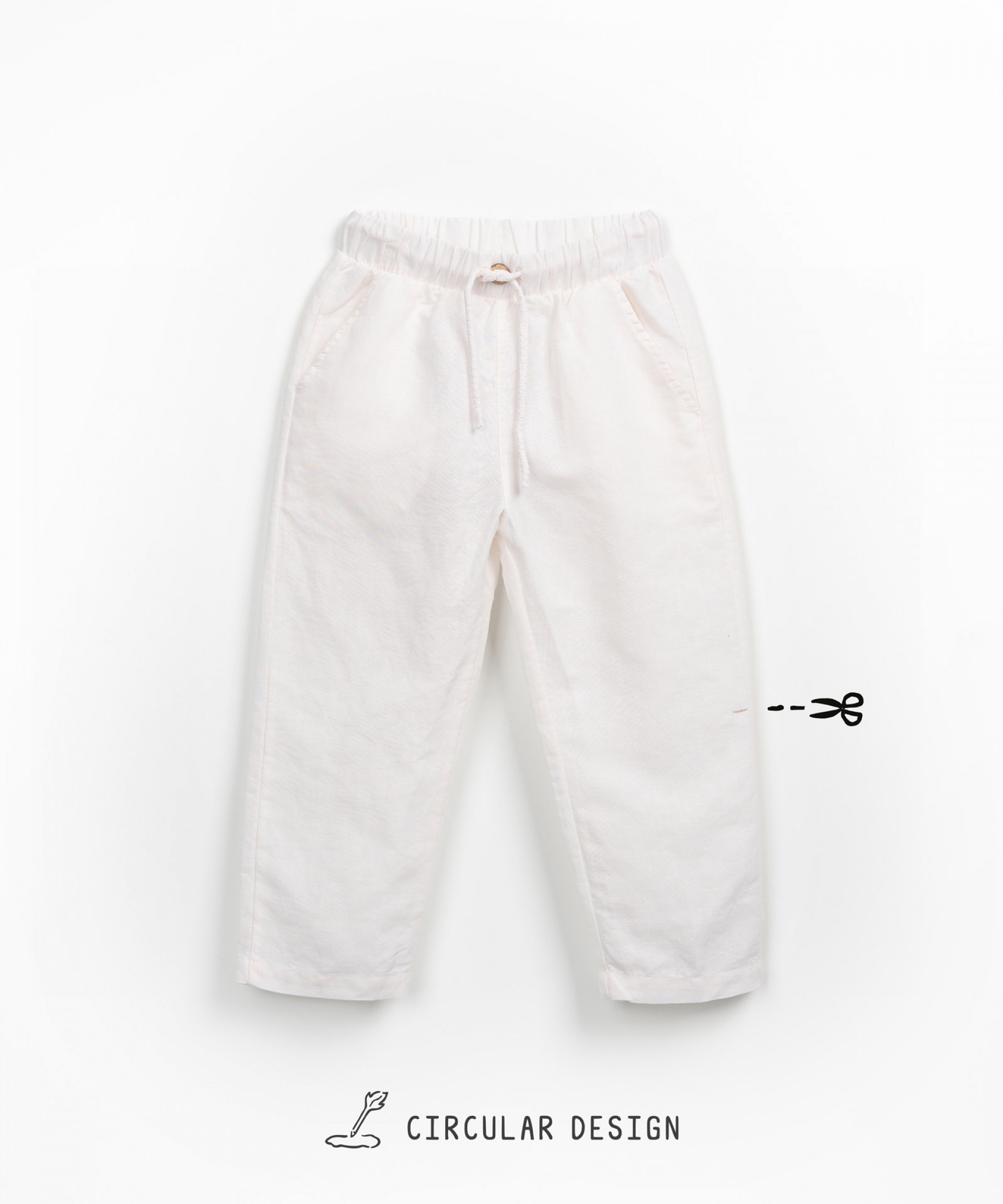 Linen and organic cotton trousers with pockets