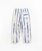 Fabric trousers with striped print