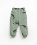 Jersey trousers with print and adjustable belt