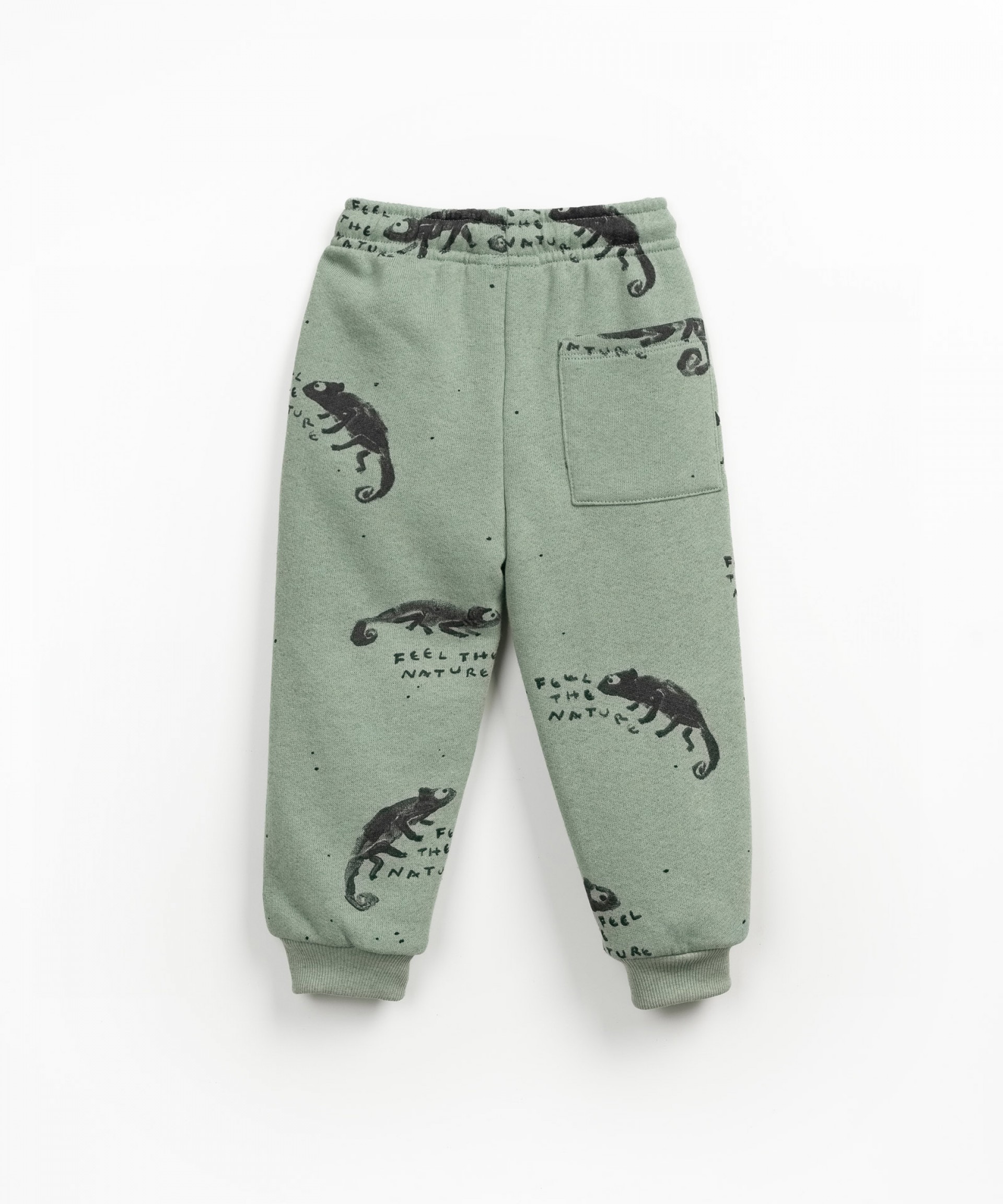 Jersey trousers with print and adjustable belt