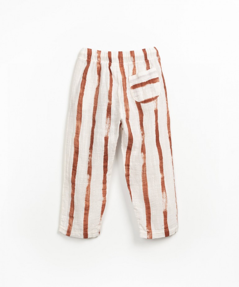 Pantaloni in tessuto di cotone biologico con stampa