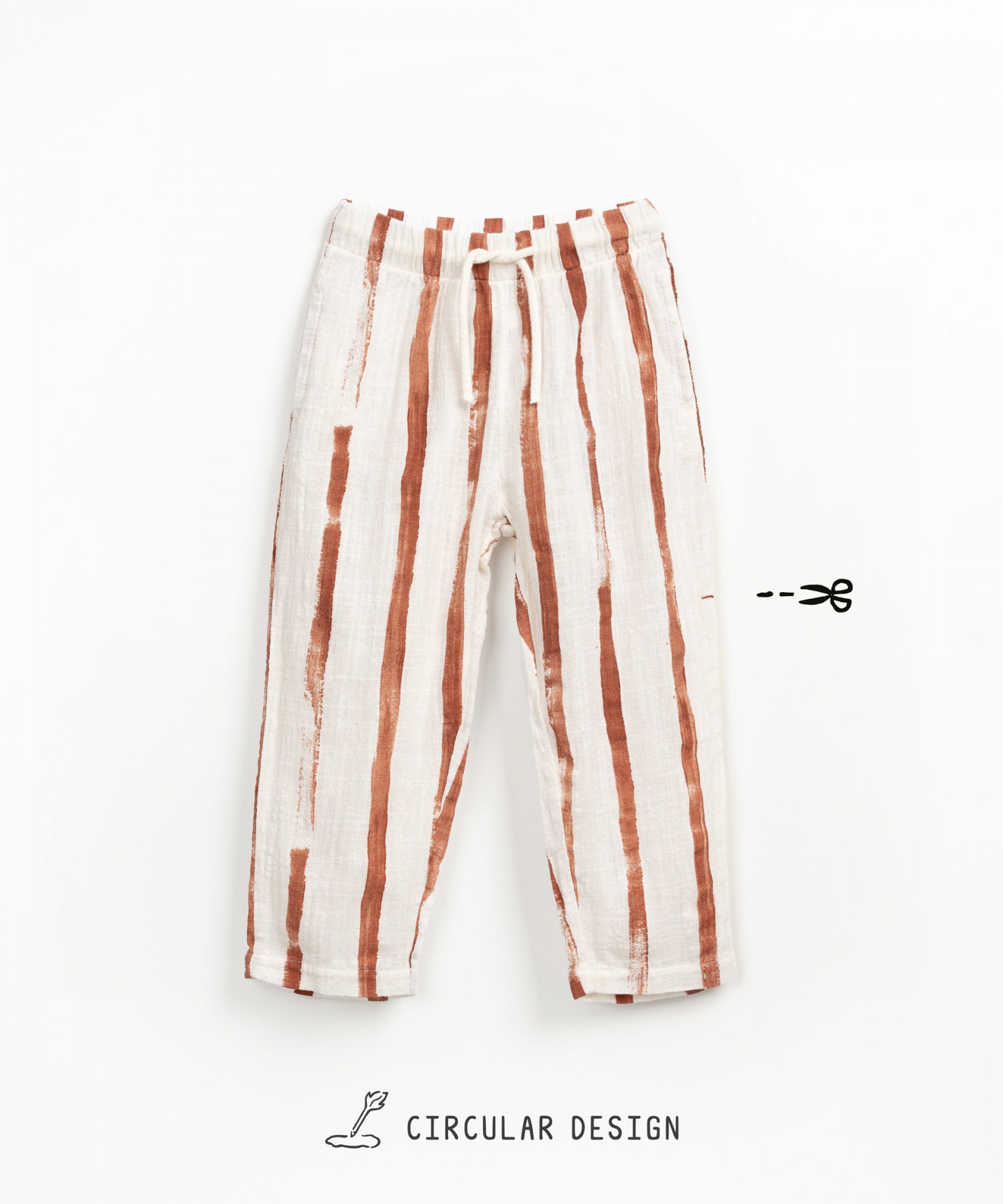 Pantaln de tela con estampado de rayas