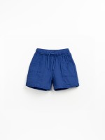 Fabric shorts with adjustable drawstring