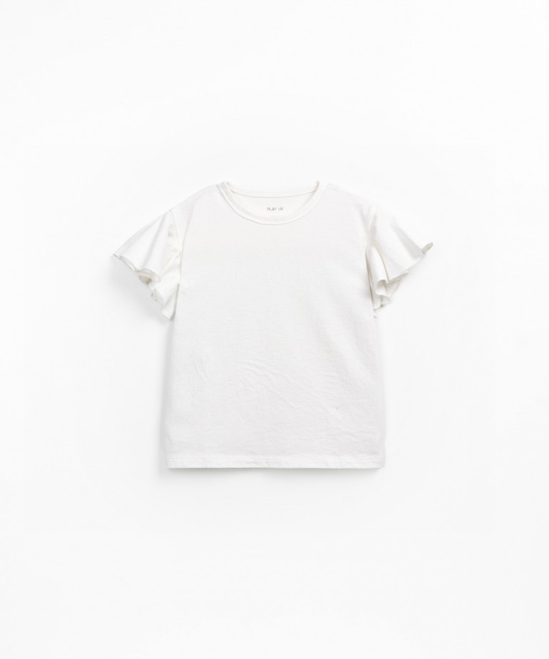 Organic and recycled cotton jersey t-shirt with side ruching