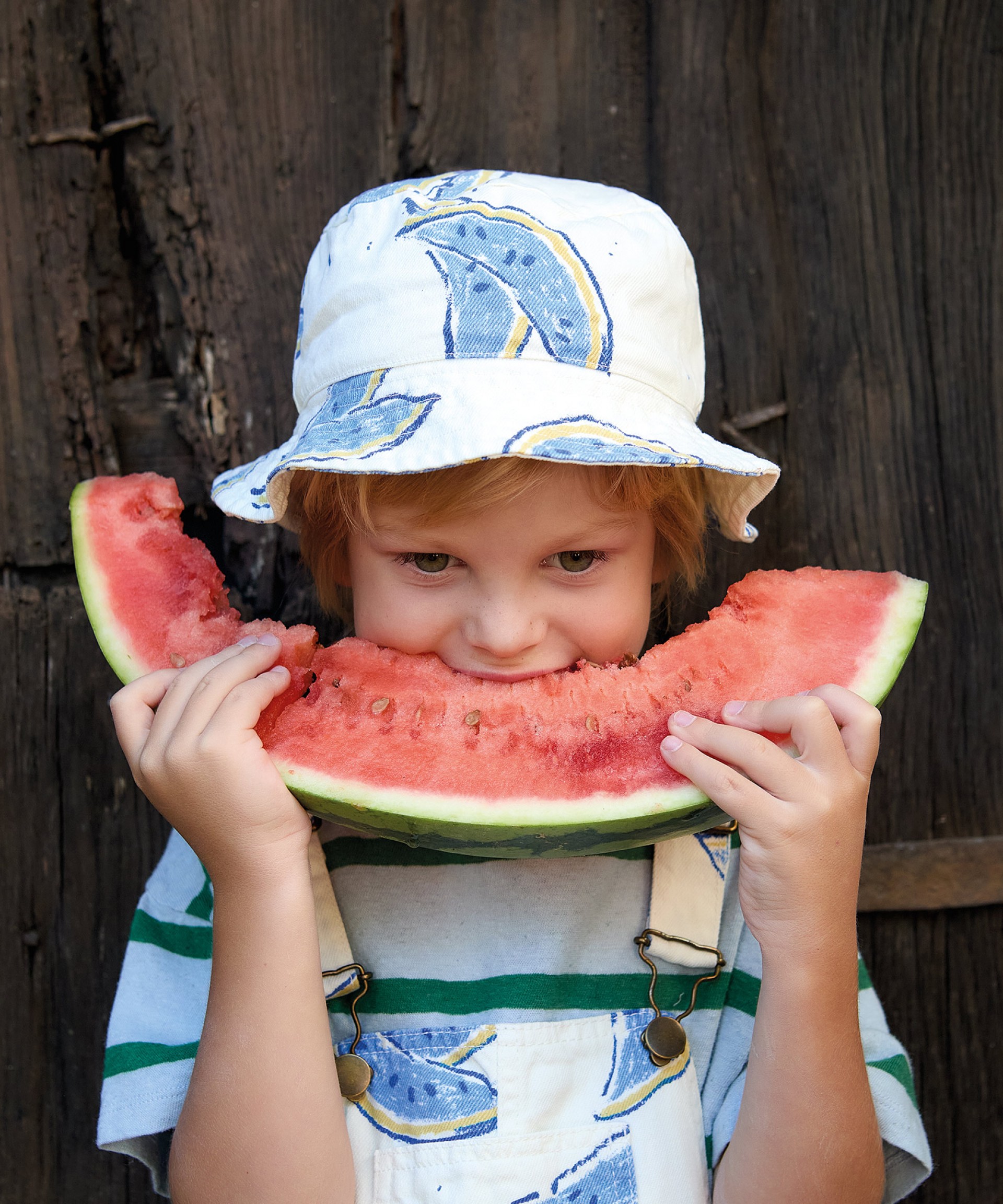 Hat with watermelon print