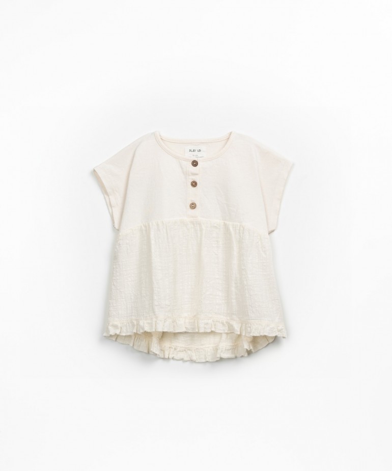 Tunic with a mix of jersey and fabric