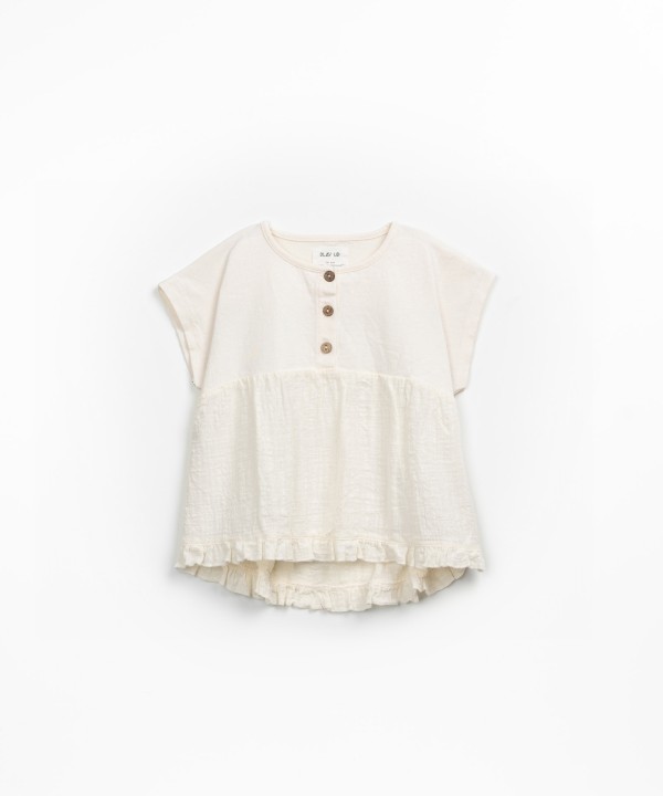 Túnica con mezcla de punto y tejido