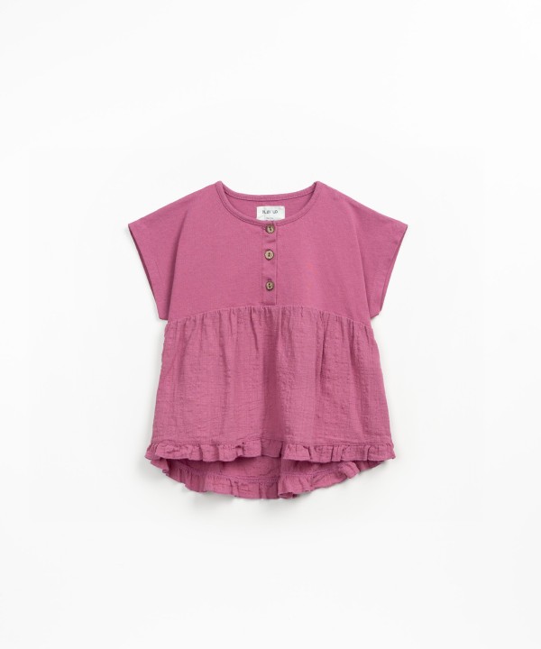 Túnica con mezcla de punto y tejido