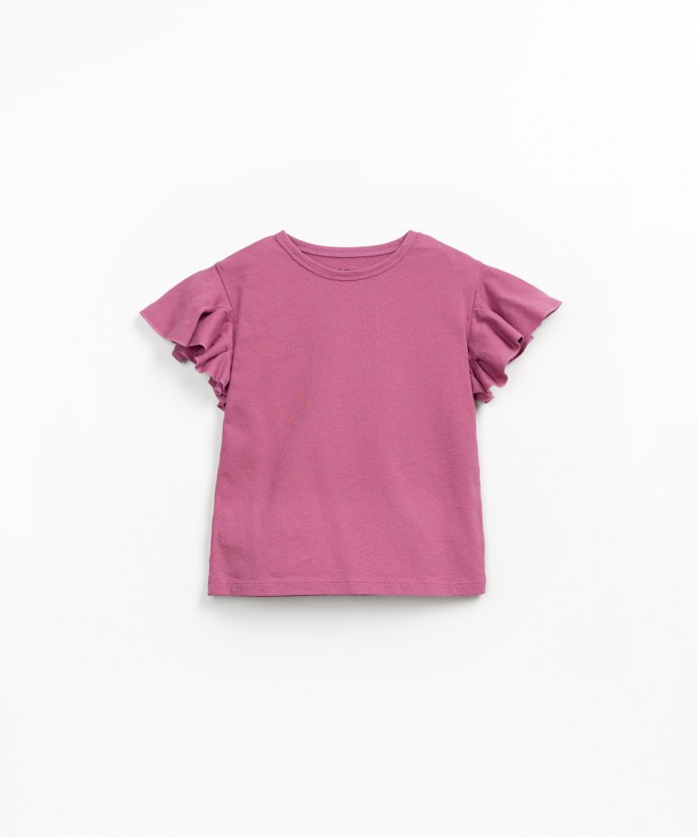 Organic and recycled cotton jersey t-shirt with side ruching