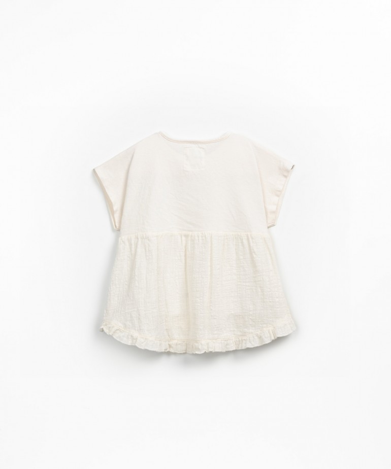 Tunica con mix di maglia e tessuto