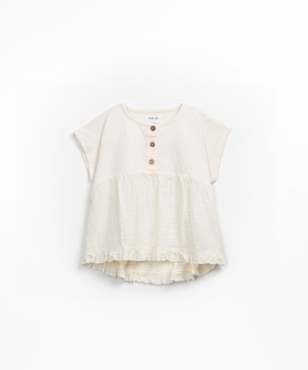 T�nica con mezcla de punto y tejido