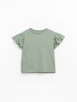 T-shirt con volant sulla manica