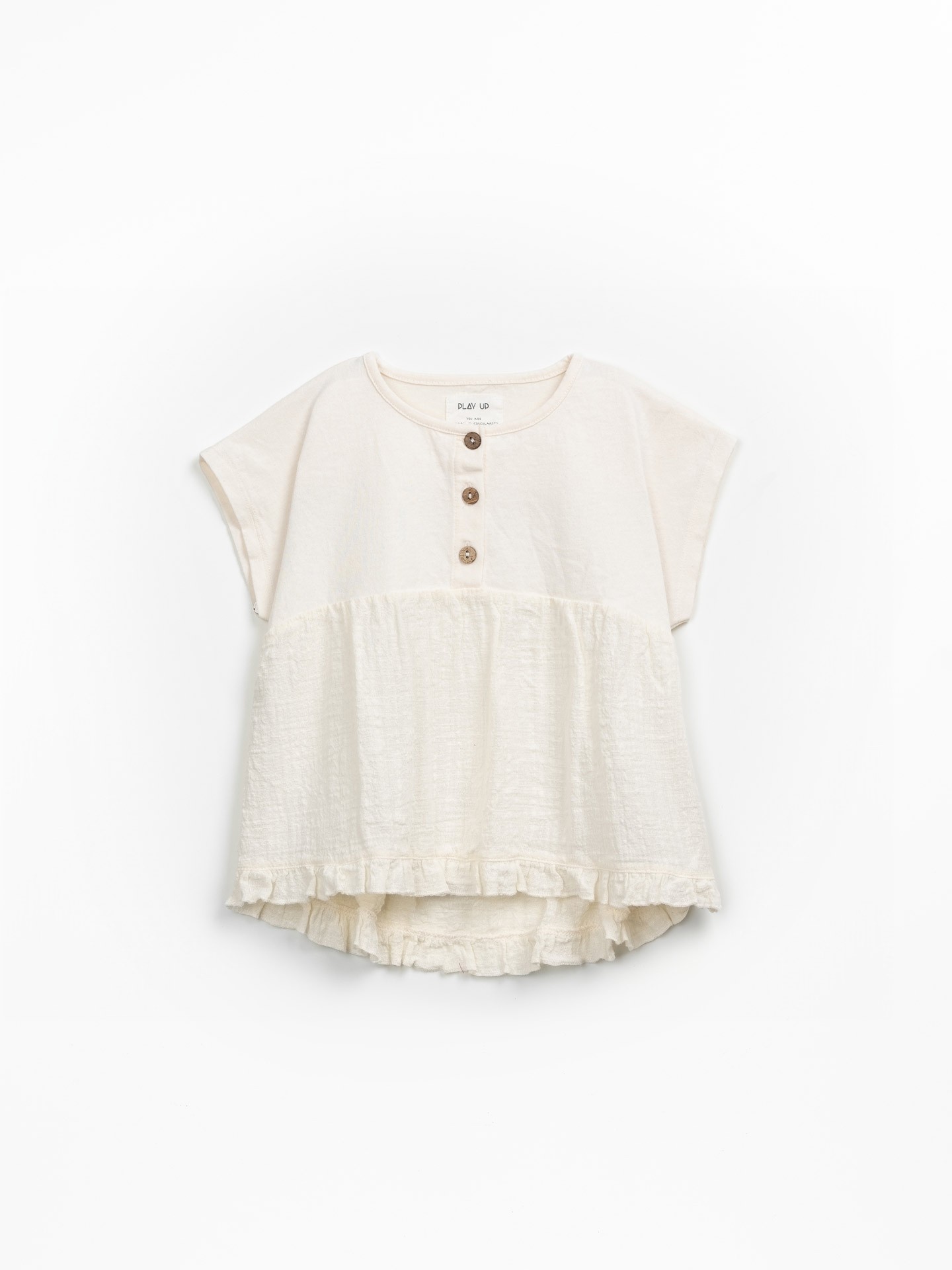 Túnica con mezcla de punto y tejido