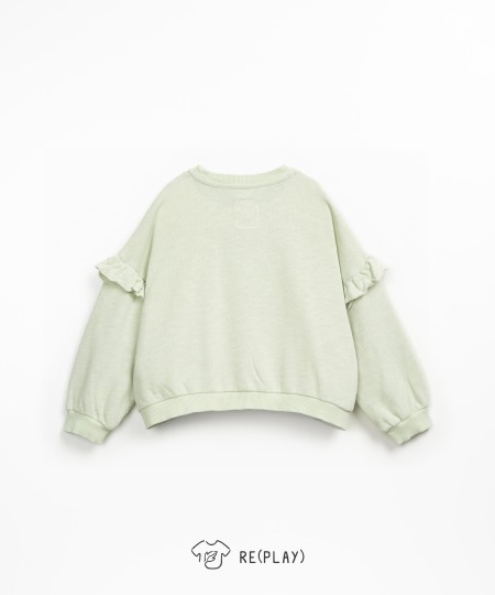 Sweatshirt with ruffle detail on the sleeves