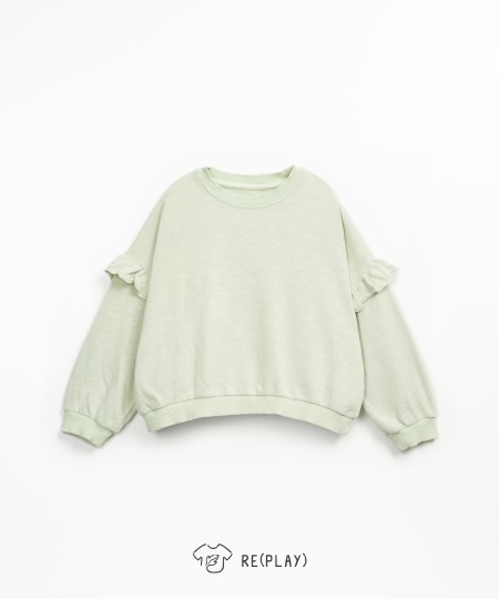 Sweatshirt with ruffle detail on the sleeves