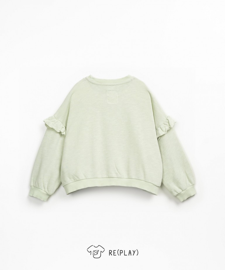 Felpa con dettaglio di volant sulle maniche