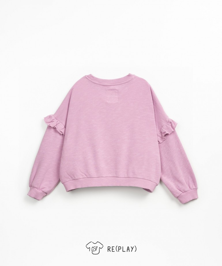 Felpa con dettaglio volant sulle maniche