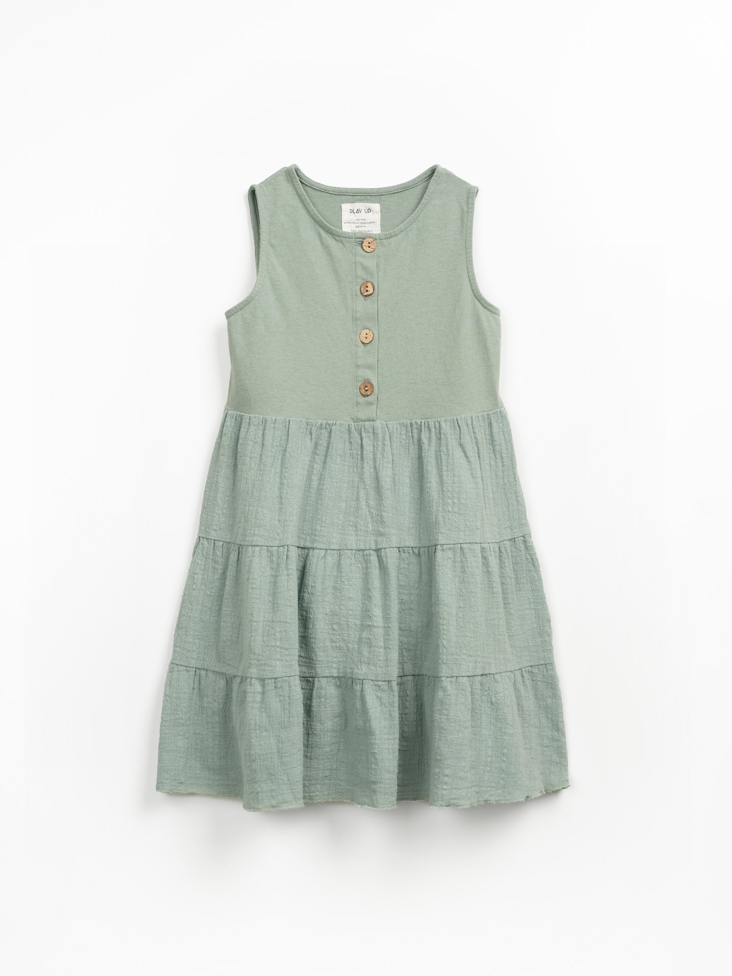 Vestido en mezcla de punto y tejido