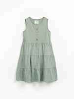 Vestido com mistura de malha e tecido