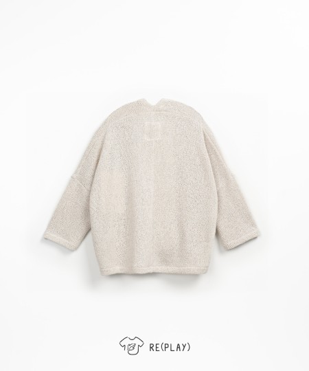 Casaco de malha com fibras recicladas