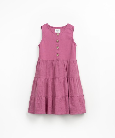 Vestido con mezcla de punto y tejido