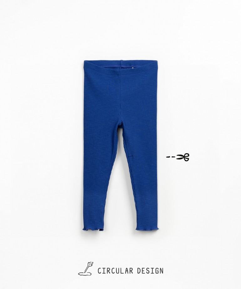 Ribbed leggings in organic cotton and elastane