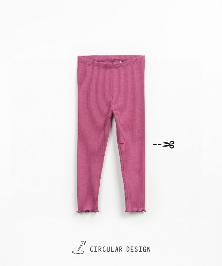 Ribbed leggings in organic cotton and elastane