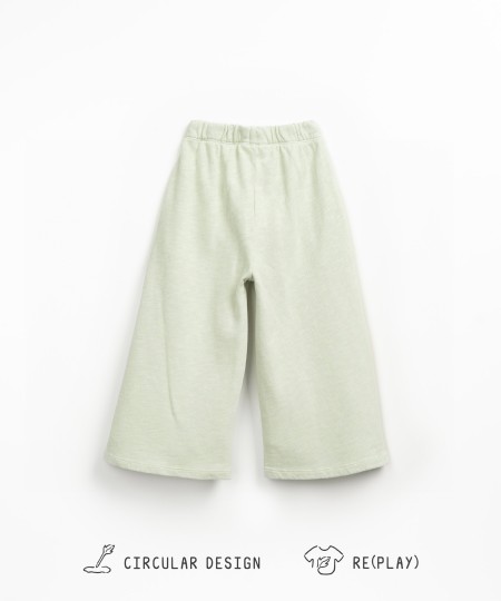 Trousers in a blend of natural and recycled fibers with decorative drawstring