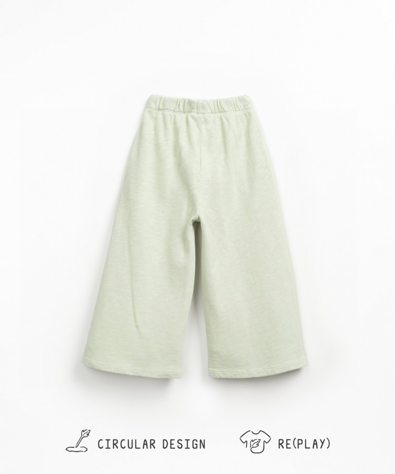 Pantaloni in miscela di fibre naturali e riciclate con cordino decorativo