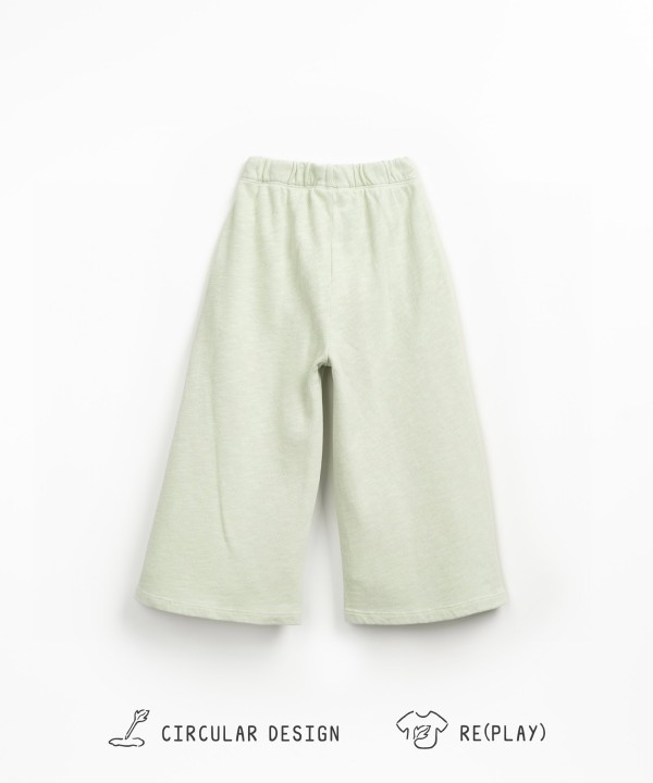 Trousers in a blend of natural and recycled fibers with decorative drawstring