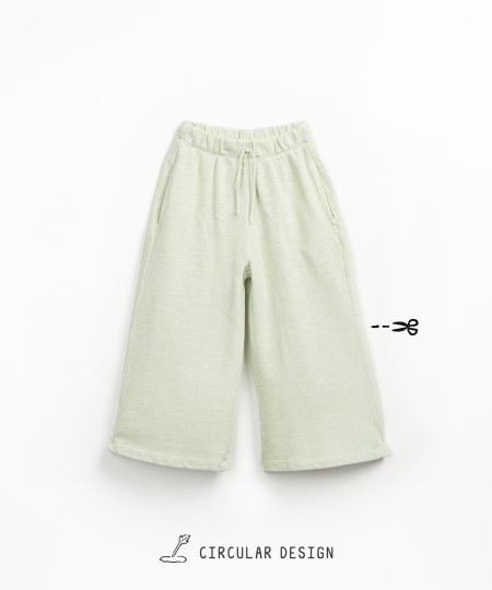Trousers in a blend of natural and recycled fibers with decorative drawstring