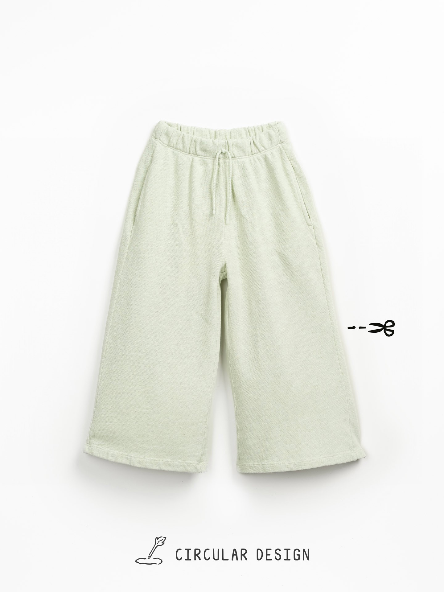 Trousers in a blend of natural and recycled fibers with decorative drawstring