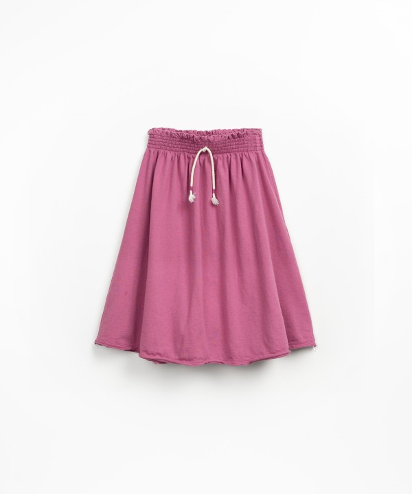 Falda de punto con cintur�n el�stico