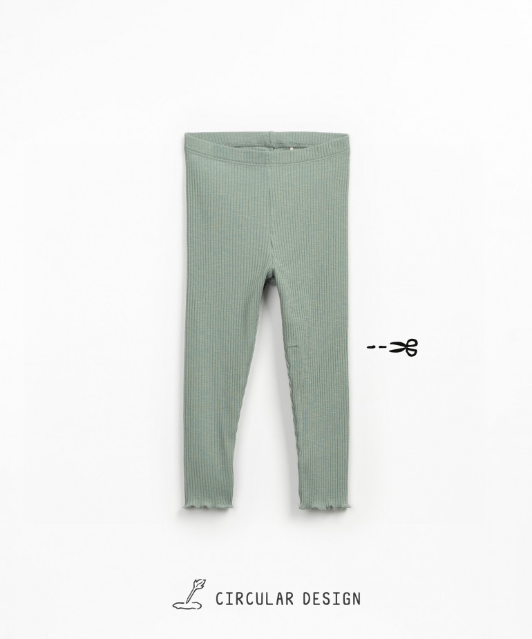 Ribbed leggings in organic cotton and elastane