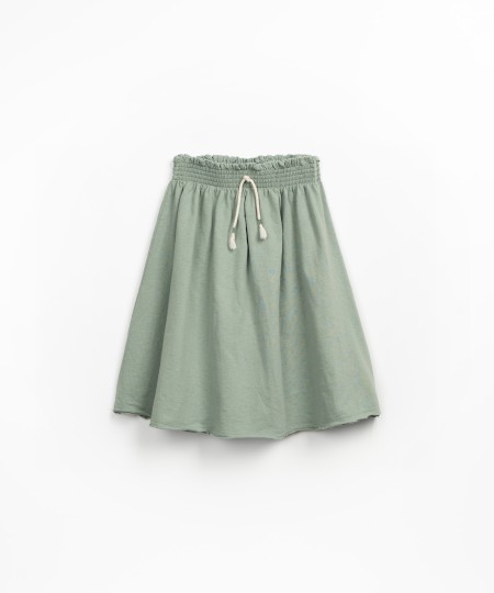 Falda de punto con cintur�n el�stico