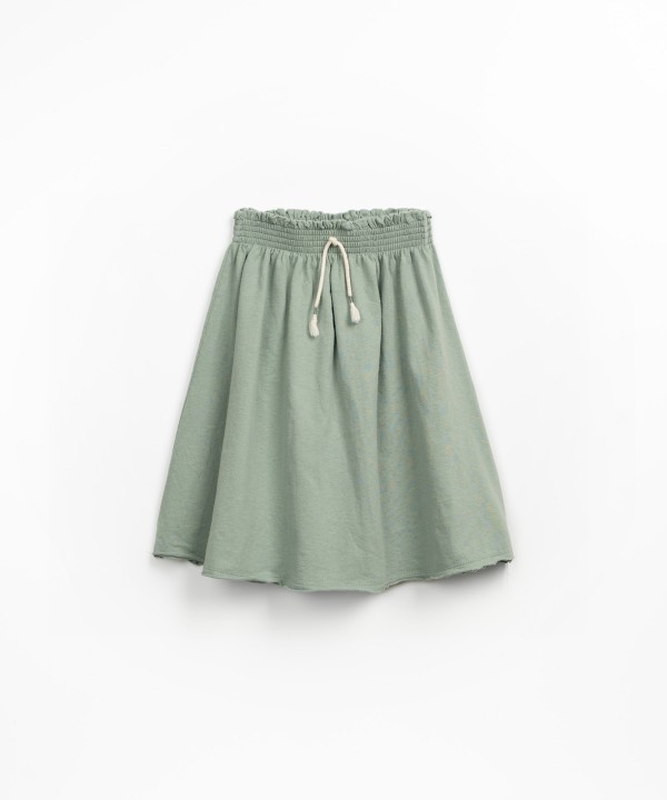 Falda de punto con cintur�n el�stico