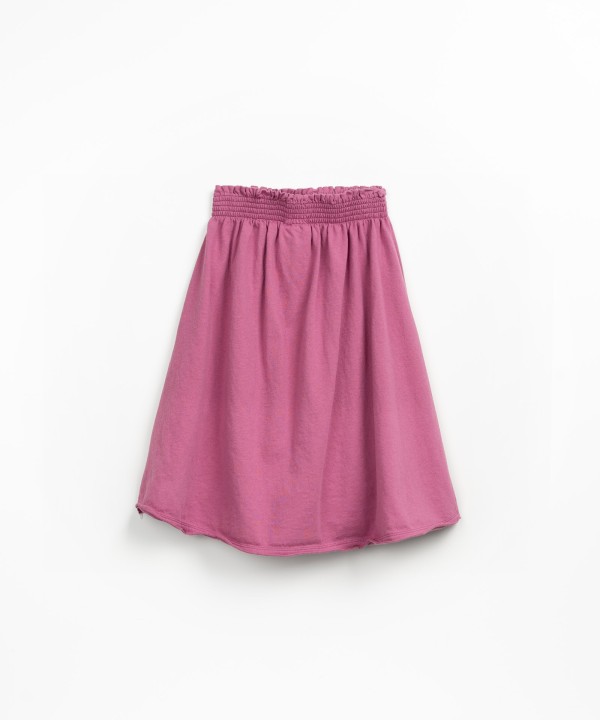 Falda de punto con cintur�n el�stico