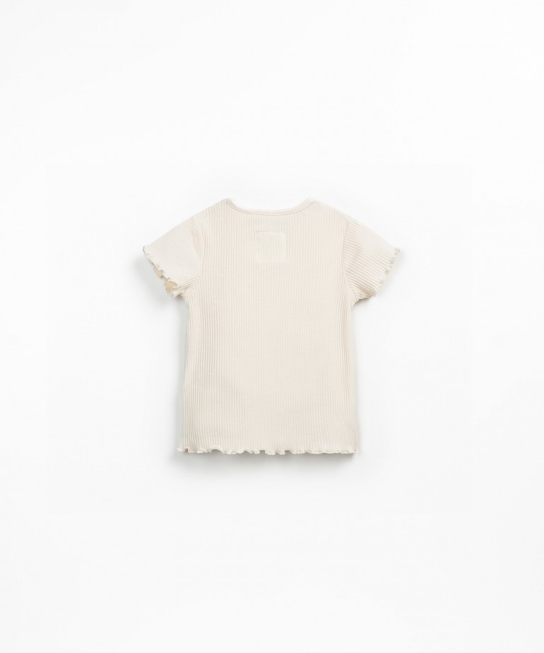 T-shirt de malha com nervuras