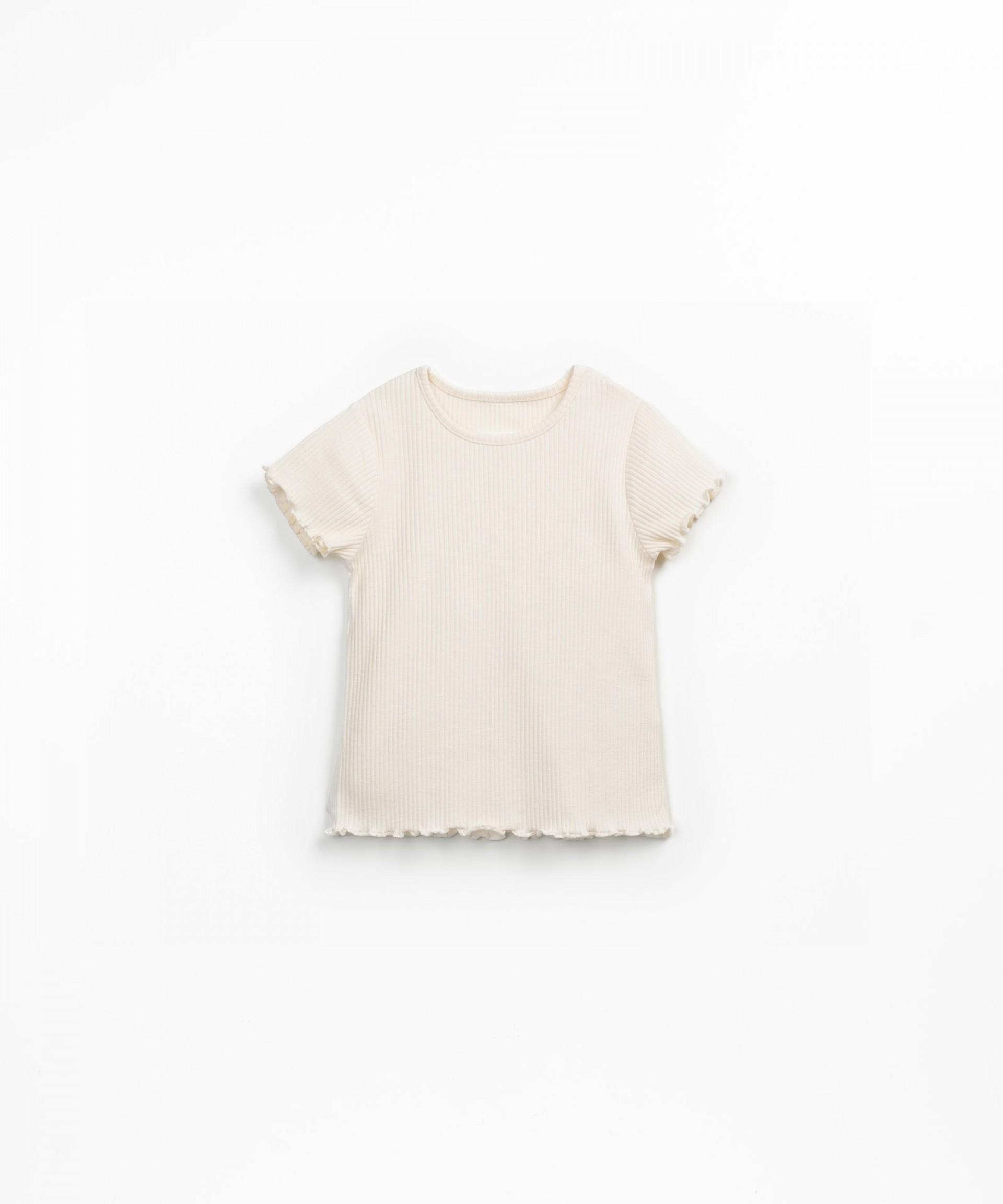 Ribbed jersey t-shirt in organic cotton