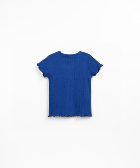 T-shirt de malha com nervuras