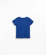 Ribbed cotton jersey t-shirt in organic cotton