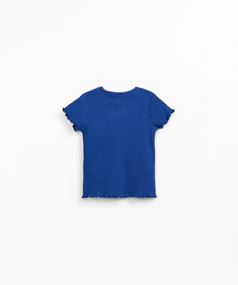 T-shirt de malha com nervuras