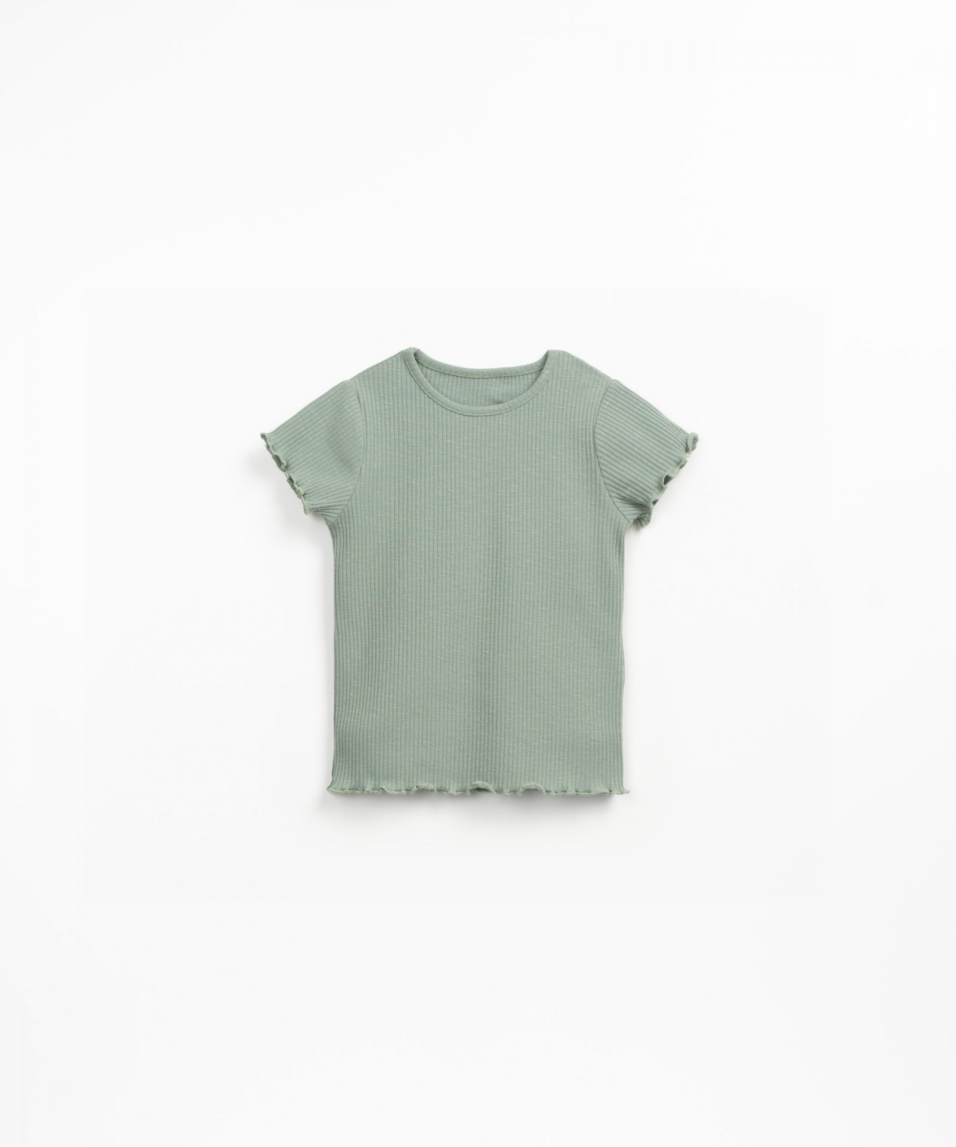 Ribbed cotton jersey T-shirt in organic cotton