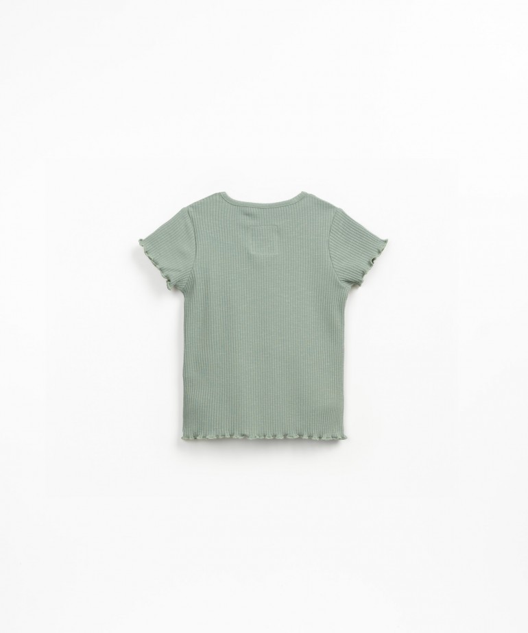 T-shirt de malha com nervuras