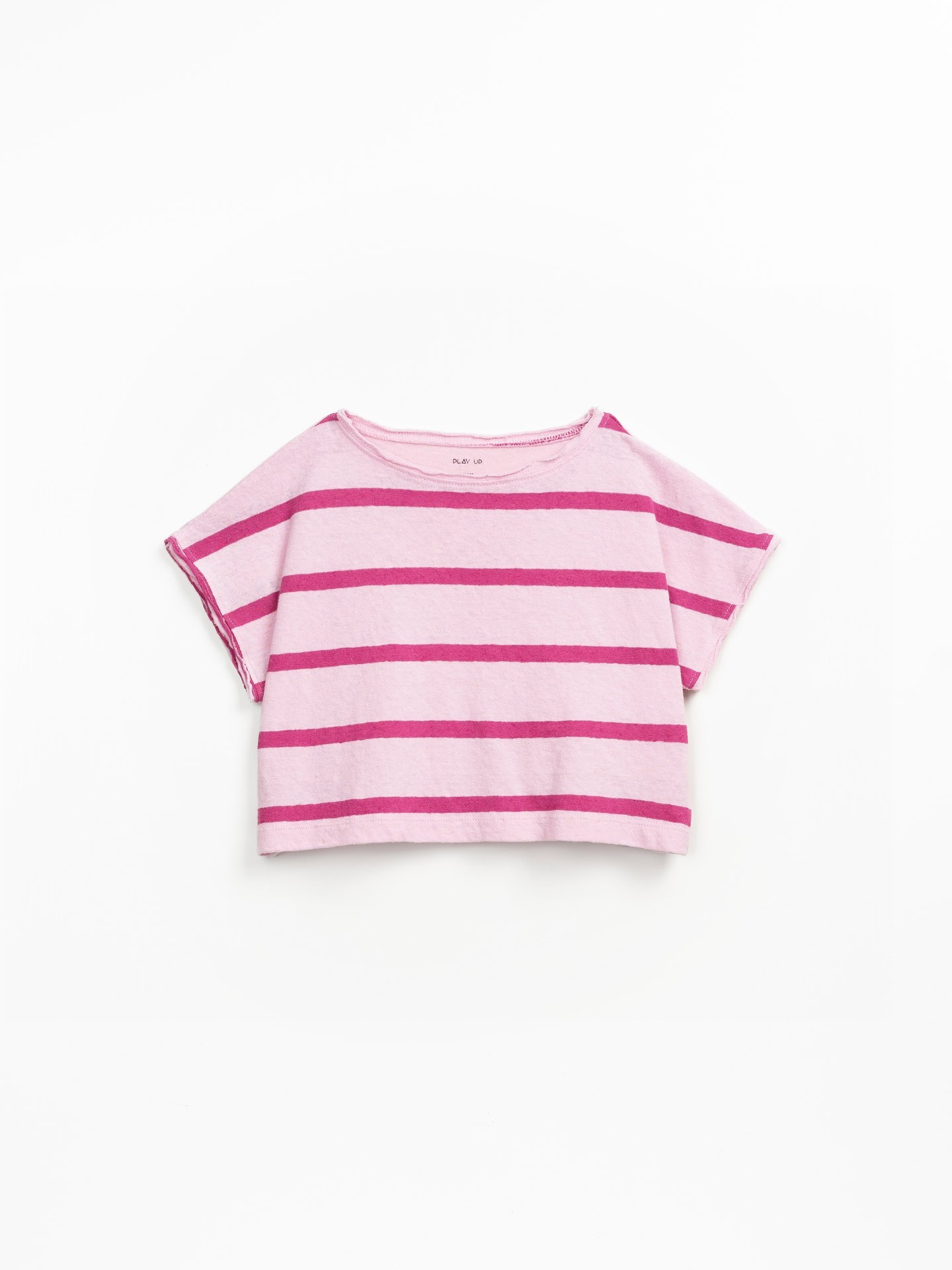 Camiseta a rayas en mezcla de algodón orgánico y lino