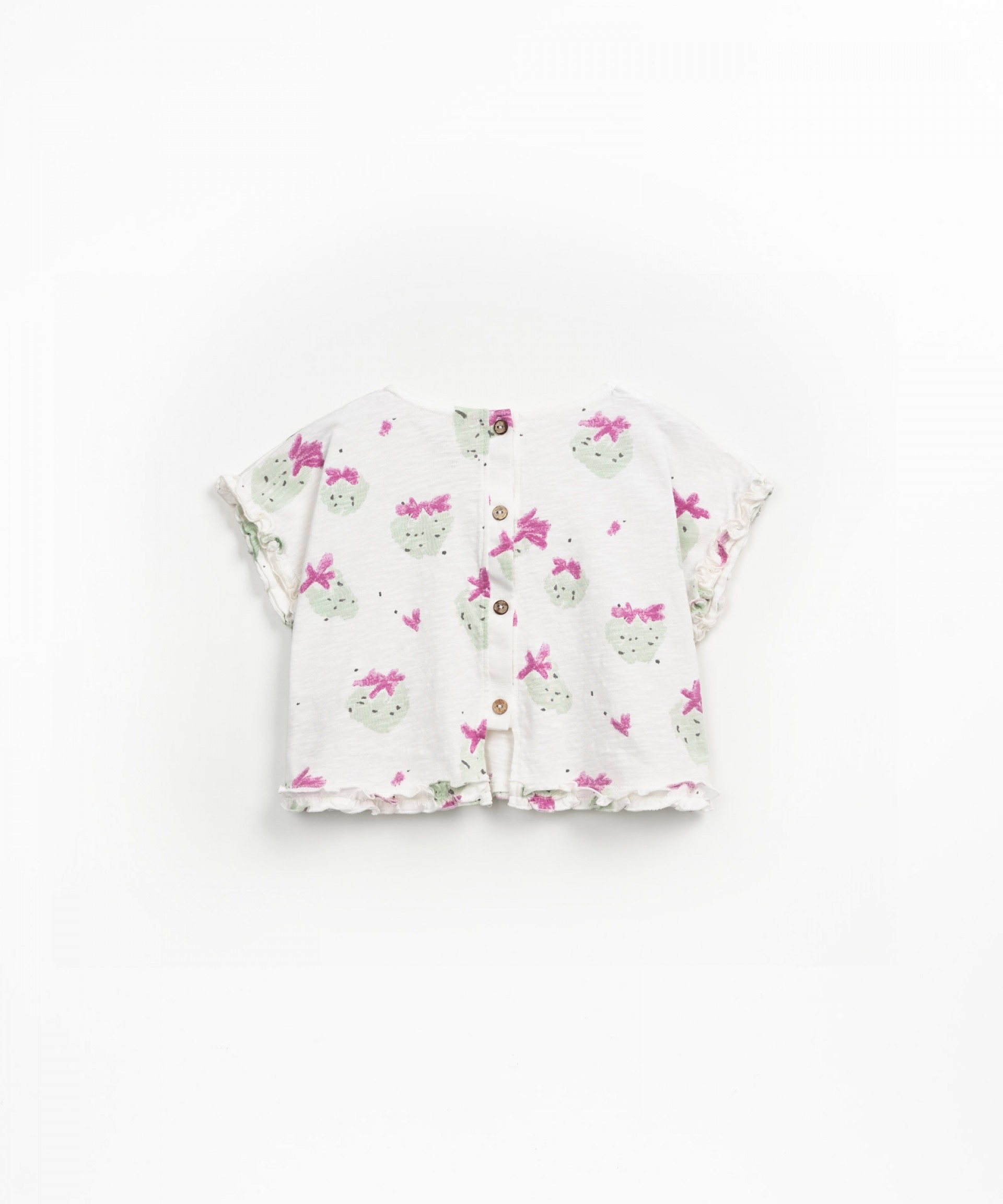 Camiseta de algodn orgnico con estampado de fresas