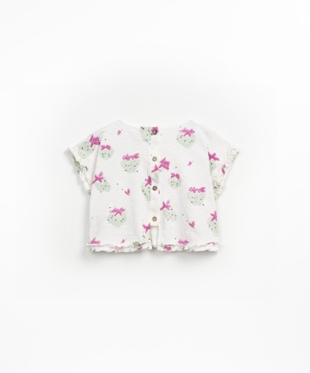 T-shirt em algodão orgânico com decote largo