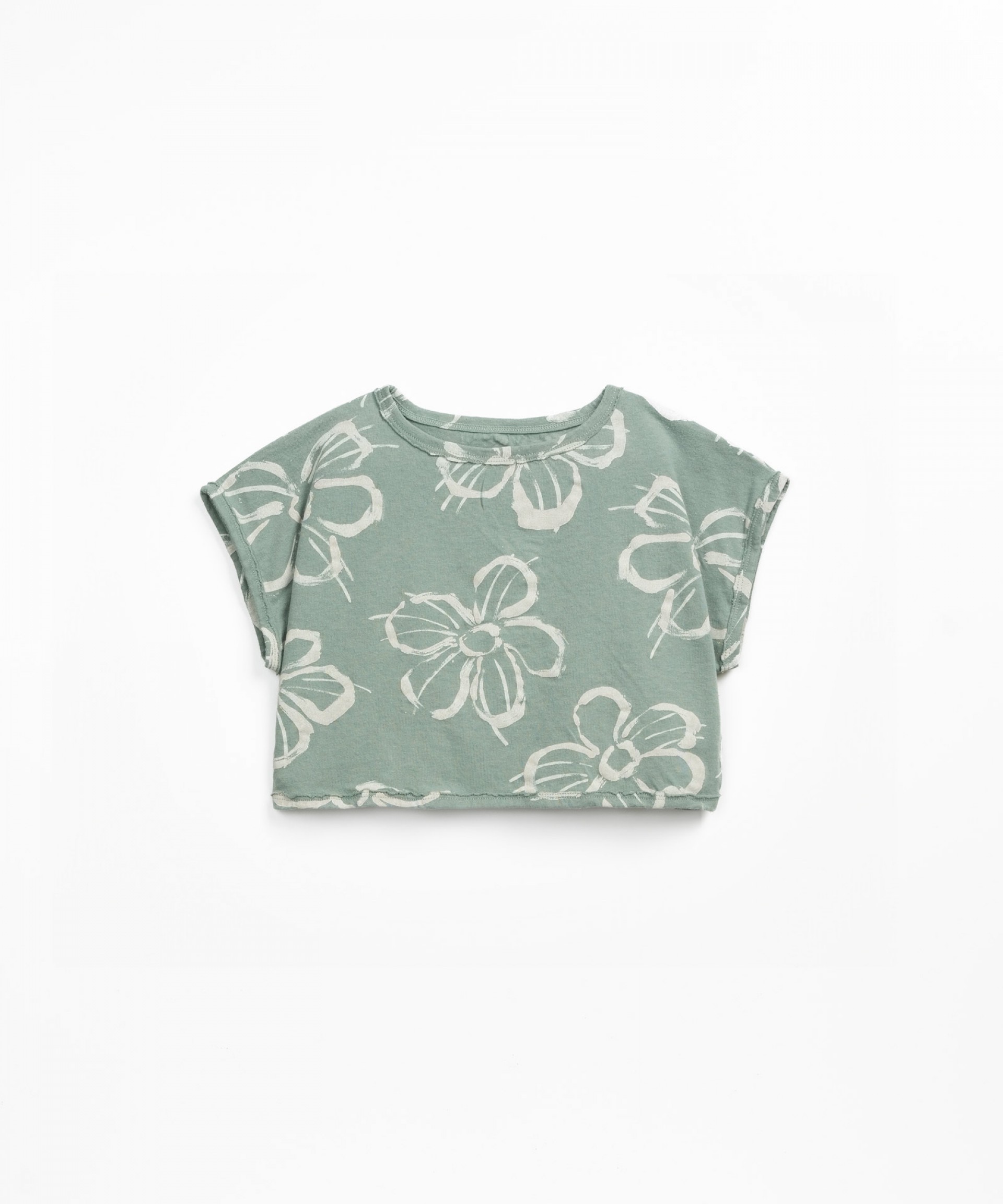 Camiseta de algodn orgnico y algodn reciclado con estampado floral